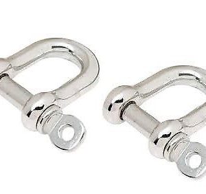 10mm STAINLESS STEEL MARINE GRADE 316 DEE SHACKLE X2