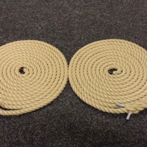 2 X 15 METRES OF 12MM SYNTHETIC HEMP TRADITIONAL MOORING ROPES