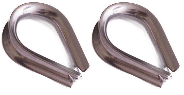 20mm Stainless Steel 316 Marine Grade wire rope Thimbles X 2