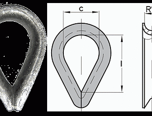 28mm Galvanised Wire Rope Thimble x 1