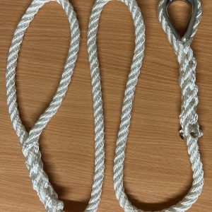 12mm x 3 Strand Nylon Rope Mooring Strop, With Galvanised Thimble