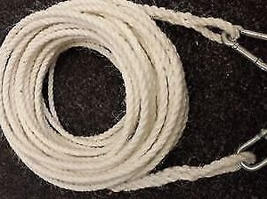 200FT X 10MM STAPLE SPUN ROPE ANCHOR BOAT MOORING WITH SNAP HOOK & SHACKLE