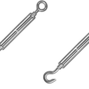 2 x 4mm Eye/Hook Stainless Steel Open Body Turnbuckle Straining Screw AISI 316