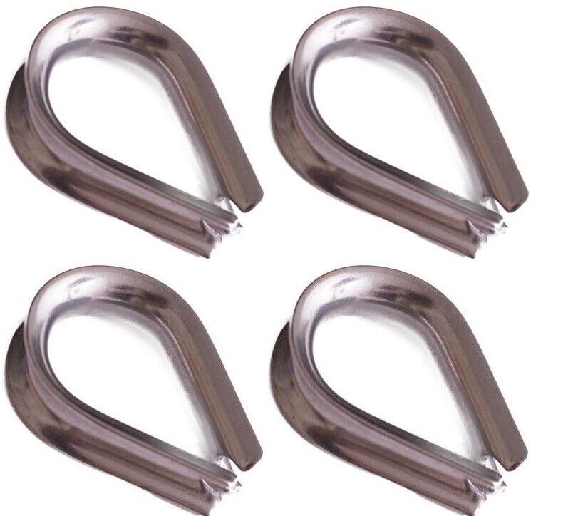 8mm Stainless Steel AISI 316 Marine Grade wire rope Thimbles X 4 - More  Than Just Ropes