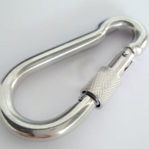 10mm Stainless Steel Locking Carbine / Carabiner Snap Hook Marine Grade 316
