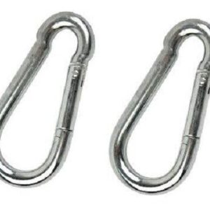 4mm x 40mm Plated Carbine, Spring Loaded Carabiner, Snap Hook Camping X 2
