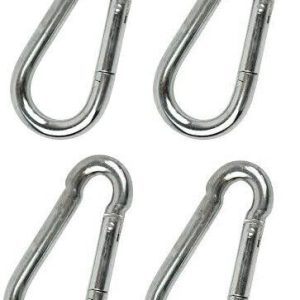 12mm x 140mm Plated Carbine, Spring Loaded Carabiner, Snap Hook Boat, Hiking X 4