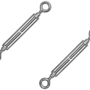 2 x 4mm Eye/Eye Stainless Steel Open Body Turnbuckle Straining Screw Grade 316