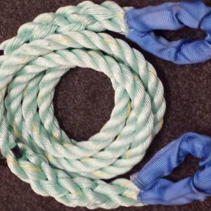 TOW ROPE RECOVERY 4X4 24MM POLYSTEEL WITH PROCTECTED EYES 7 METRE
